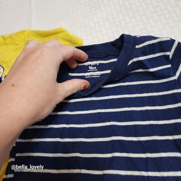 🏖 18 Months Baby Infant Toddler Short Sleeved Snap Onesies Tops Shirts - Picture 2 of 3